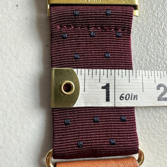 Brooks Brothers Men’s Maroon Navy Dot Adjustable Button Suspenders Silk Leather - Picture 6 of 8
